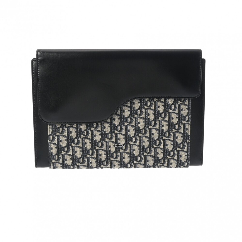 CHRISTIAN DIOR iPad Air Case Beige Navy Blue Jacquard Leather